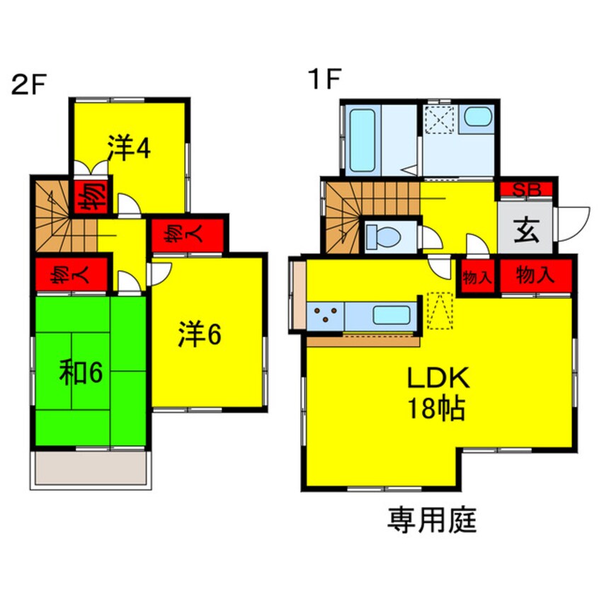 間取図 小湊鉄道/上総牛久駅 徒歩40分 1-2階 築32年