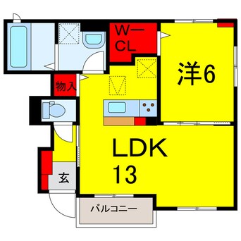 間取図 内房線/五井駅 バス18分山倉下車:停歩2分 1階 築1年