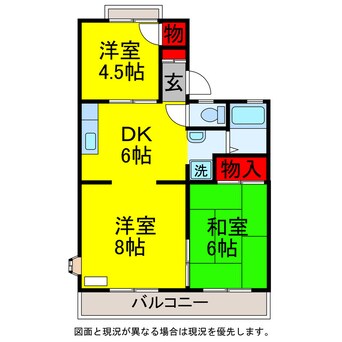 間取図 内房線/五井駅 バス5分白金三丁目下車:停歩4分 2階 築39年