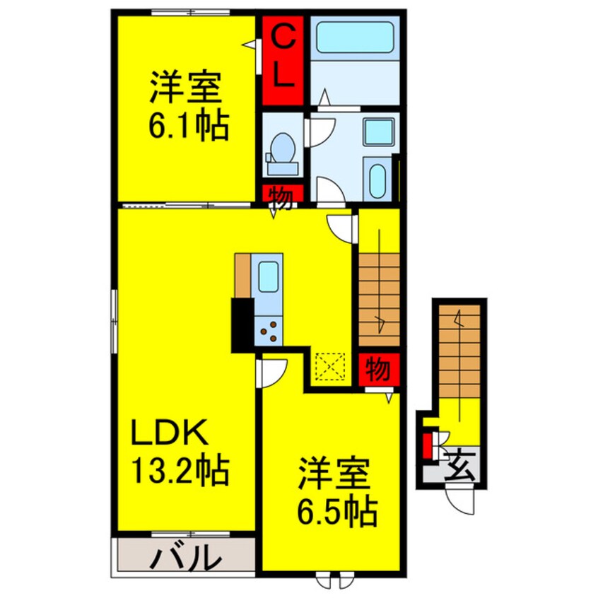 間取図 内房線/姉ケ崎駅 徒歩18分 2階 1年未満