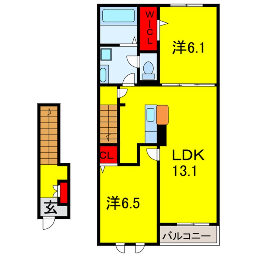 間取図 内房線/姉ケ崎駅 徒歩17分 2階 1年未満