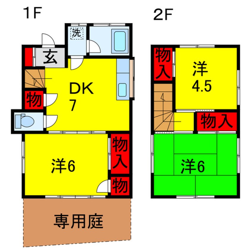 間取図 小湊鉄道/上総川間駅 徒歩11分 1-2階 築46年