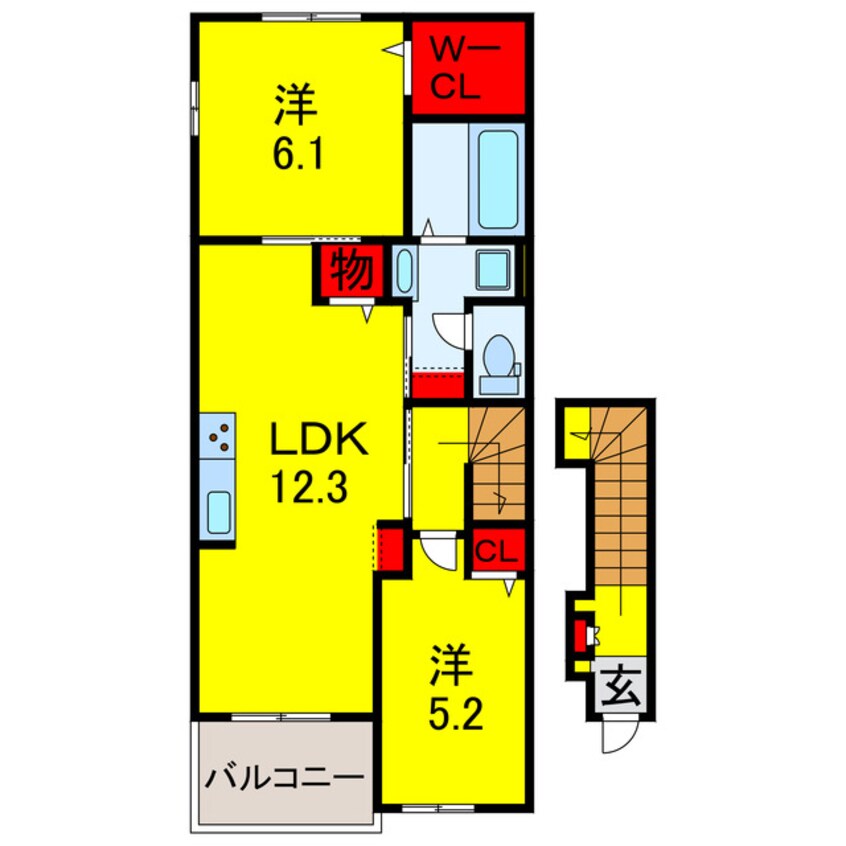 間取図 プライム五井Ⅱ