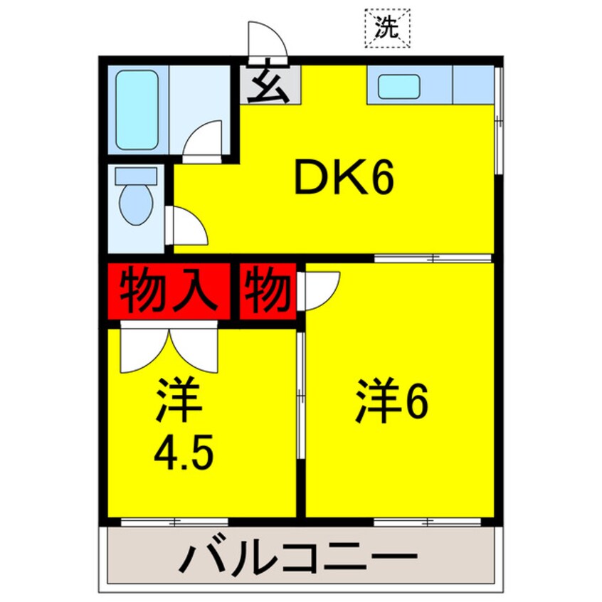 間取図 京成千葉線・千原線/大森台駅 徒歩15分 2階 築49年