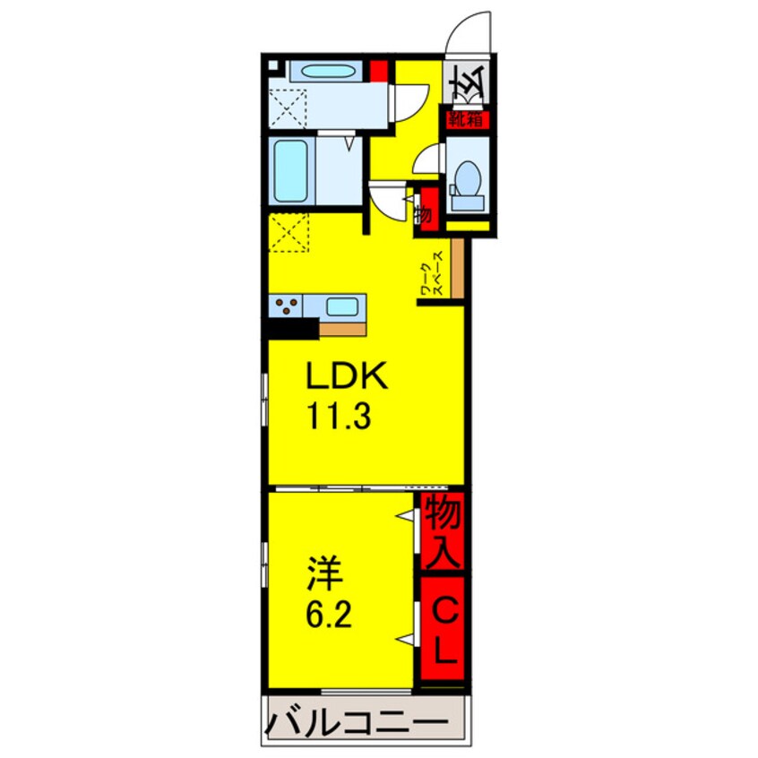 間取図 内房線/五井駅 徒歩4分 1階 1年未満