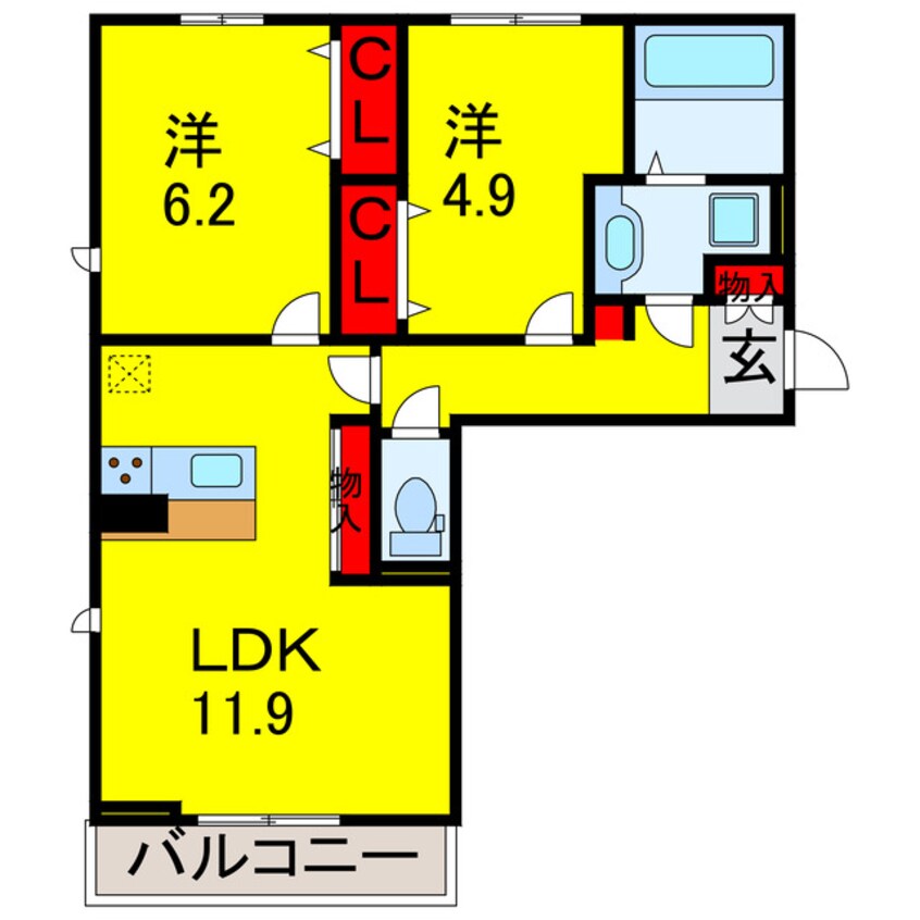 間取図 内房線/五井駅 徒歩13分 2階 1年未満