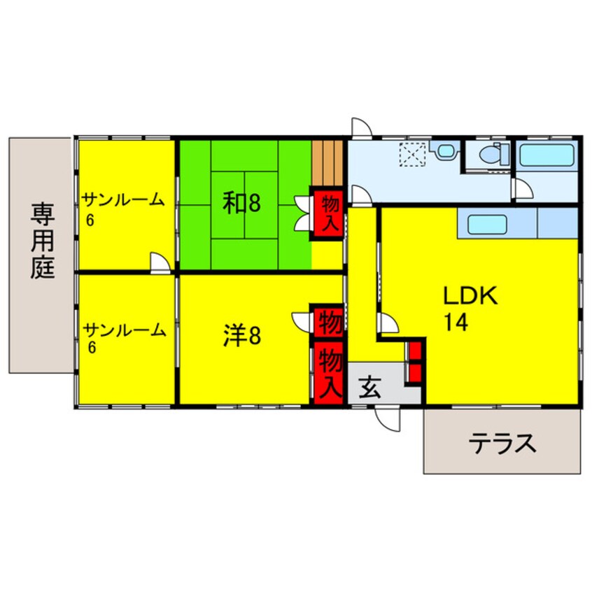 間取図 内房線/八幡宿駅 徒歩13分 1階 築47年