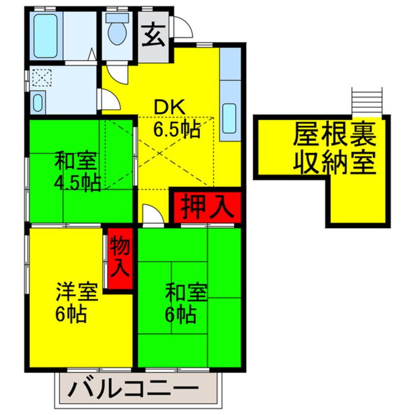 間取図 小湊鉄道/上総村上駅 徒歩37分 2階 築33年