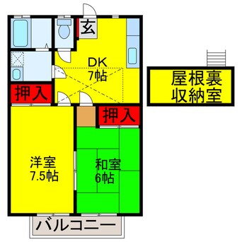 間取図 小湊鉄道/上総村上駅 徒歩37分 2階 築33年