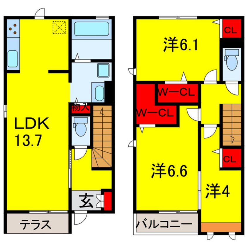 間取図 内房線/八幡宿駅 徒歩21分 1-2階 1年未満