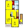 エスパース　ボヌール 2LDKの間取り