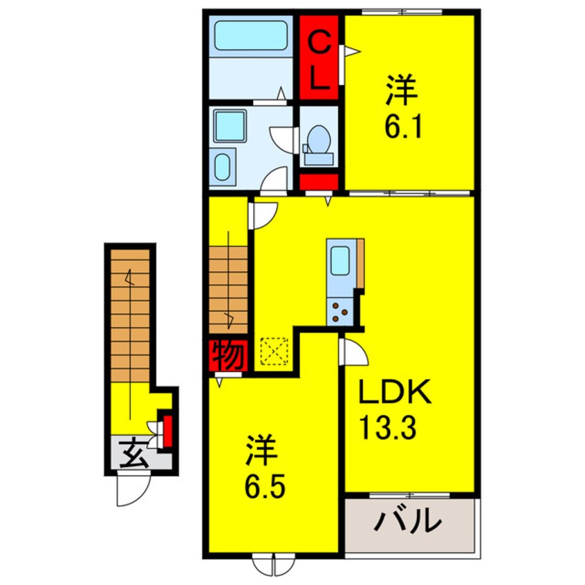 間取図 内房線/姉ケ崎駅 徒歩18分 2階 1年未満