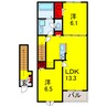 内房線/姉ケ崎駅 徒歩18分 2階 1年未満 2LDKの間取り