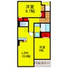 サンリット　ヒル 2LDKの間取り