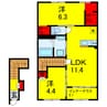 プレシャスⅡ 2LDKの間取り