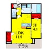 レ・セーナ八幡 1LDKの間取り
