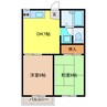 ジュネス花霞 2DKの間取り