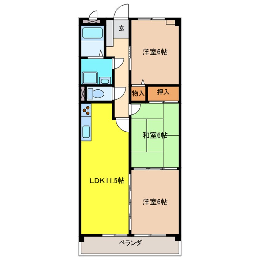 間取図 ラクール中切