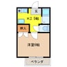 ＥＡＳＴ　ＣＯＵＲＴ犬山 1Kの間取り