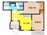 オークフォレスト明和Ⅲ 2DKの間取り