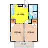 カーサ暁 2DKの間取り