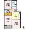 サンハイツ今枝 3Kの間取り