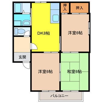 間取図 ハイツ花菱Ⅱ