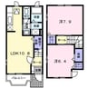 コーポ和Ⅱ Ａ 2LDKの間取り