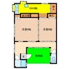 西古券借家 2DKの間取り