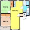 デルフィン鵜沼 2LDKの間取り