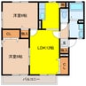 メープル上野 2LDKの間取り