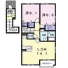 ベリエＡ 2LDKの間取り