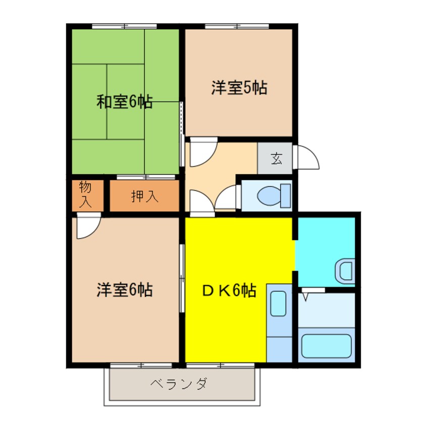 間取図 クレール金山B棟