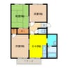 クレール金山B棟 3DKの間取り