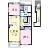 アフェットA 2LDKの間取り
