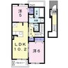 アフェットA 2LDKの間取り