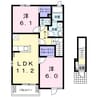エアリープレイス 2LDKの間取り