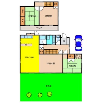 間取図 緑苑北2丁目貸家