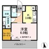 グリーンヒル二重堀 1Kの間取り