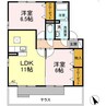 ルミエール 2LDKの間取り