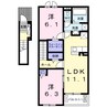 アルメリア 2LDKの間取り