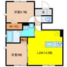 仮）JA賃貸　犬山市横町A 2LDKの間取り