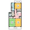 ボヌール扶桑 3DKの間取り