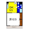 ルミナス原 1DKの間取り