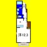 サンパティークＡ 1Kの間取り