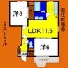 ミストラル 2LDKの間取り