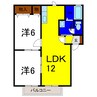 フラーリシュ廣田 2LDKの間取り