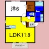 ルピナＢ 1LDKの間取り
