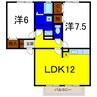 サンメイユウⅡＢ 2LDKの間取り