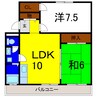 ラ・リヴィエールⅠ 2LDKの間取り
